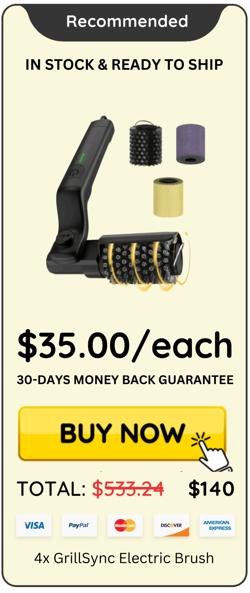 GrillSync Electric Brush Package price