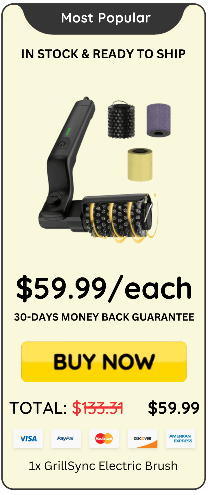 GrillSync Electric Brush Price